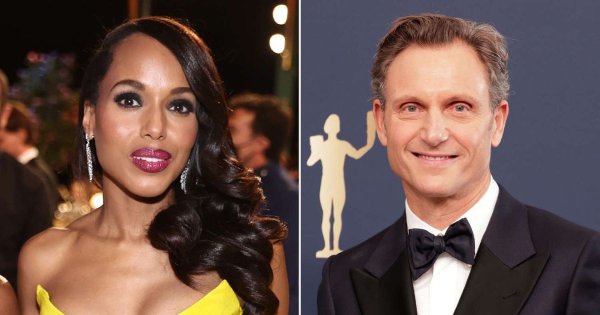 Kerry Washington And Tony Goldwyn Engage In A Lighthearted Reenactment Of A Scene From The Television Series Scandal