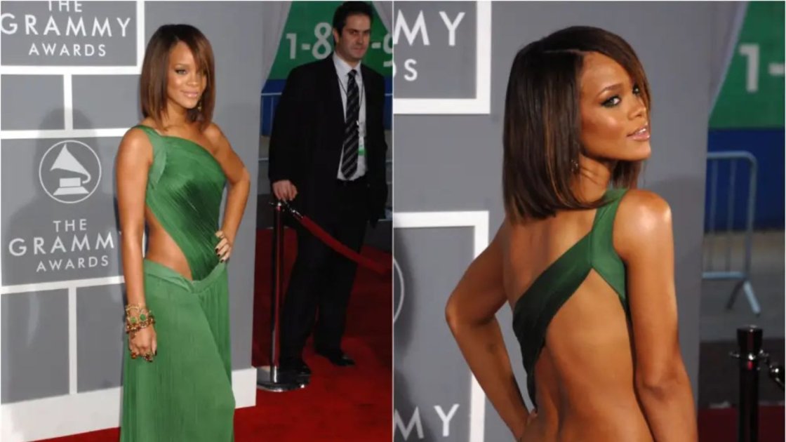 Rihanna Showed Up In A Stunning Dress For The 49th Grammy Awards